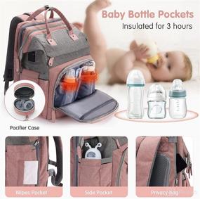 img 2 attached to 🎒 Waterproof Diaper Bag Backpack with Changing Station, Toy Bar, and Sunshade - Ideal Baby Bag for Boys & Girls