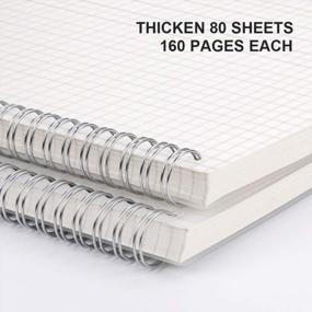 img 3 attached to RETTACY Spiral Graph Paper Notebook 2 Pack - B5 Large Journal Graph Spiral Notebooks With 7.3"X 10",Total 320 Pages,100GSM Thick Paper,Graph Notebooks For School