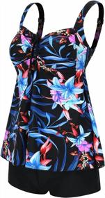 img 3 attached to Plus Size Tankini Swimdress: DANIFY Tummy Control Swimwear Cover Up For Women