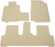 🏞️ ikon motorsports beige nylon floor mats liner carpets replacement 3pcs - factory fitment for 2007-2011 honda cr-v, front rear car floor mat compatible logo