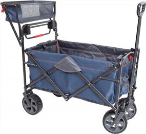 img 4 attached to 🚚 MacSports Heavy Duty Folding Utility Wagon with All Terrain Wheels and Handle - Collapsible Push/Pull Cart for Outdoor and Landscape Use - Lightweight and Portable (WPP-100)