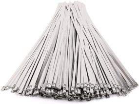 img 4 attached to Kingrol 200pcs Self-Locking Cable Zip Ties - Stainless Steel, 11.8 Inch Metal Wire Ties for Secure Fastening