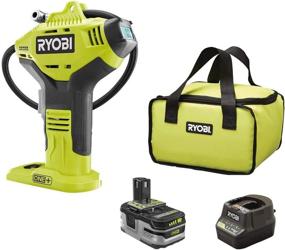 img 4 attached to Ryobi P737D 18V ONE+ Cordless High Pressure Inflator with 🔋 Digital Gauge, 3.0 Ah LITHIUM+ HP High Capacity Battery, Charger, and Bag