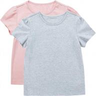 classic & comfortable: toddler girls' unacoo basic t-shirt in short sleeve & round neck logo