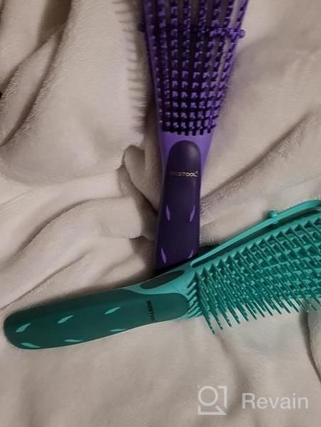img 1 attached to BESTOOL Detangling Brush: No Pain, Easily Detangle Wet/Dry 3/4Abc Curly, Coily & Kinky Hair (Purple) review by Ans Brownlee