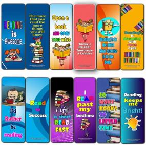 img 4 attached to Creanoso Fantastic Reading Bookmarks For Kids (60-Pack) – Awesome Book Page Marker Clip Set – Premium Gift For Boys & Girls, Children – Rewards Incentives – Card Stock – Teacher Rewards