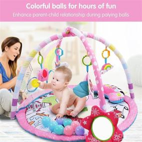 img 3 attached to 👶 Amagoing 4-in-1 Baby Gym Play Mat: Infant Activity Gym with 6 Detachable Toys & Ball Pit for Sensory and Motor Skill Development Discovery, Essential Gifts for Newborns, 0-12 Months Baby Girl Boy