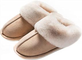 img 4 attached to Stay Cozy All Winter With WATMAID Women'S Memory Foam Fluffy House Slippers