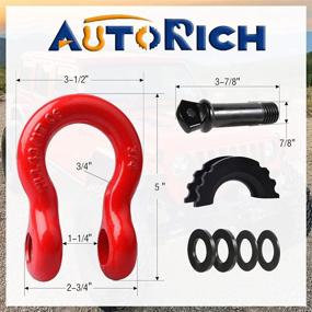 img 3 attached to AUTORICH Steel D Ring Shackle 3/4 Off-Road Towing Accessories 2 Set Packaged Rubber Isolator Included Heavy Duty Shackle Use With Winch Double Anti-Rust (Red)