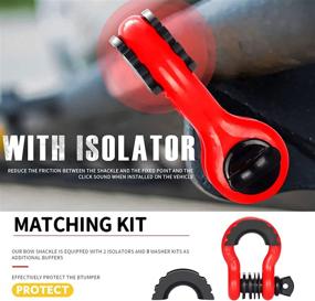 img 2 attached to AUTORICH Steel D Ring Shackle 3/4 Off-Road Towing Accessories 2 Set Packaged Rubber Isolator Included Heavy Duty Shackle Use With Winch Double Anti-Rust (Red)