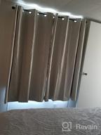img 1 attached to Extra Wide Thermal Insulated Grey Grommet Curtain Drapes For Living Room/Sliding Glass Door - 100% Blackout Linen Look Patio Door Curtain 84 Inches Long Primitive Window Treatment Decoration review by Reggie Kern