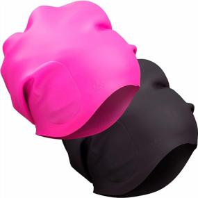 img 3 attached to Dive In Style With The Friendly Swede'S Durable Silicone Swim Caps For Men And Women With Long Hair!