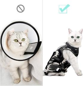 img 1 attached to 🐱 Cat Wound Surgery Recovery Suit for Abdominal Wounds or Skin Diseases - Post-Op Wear, Pajama Suit, E-Collar Alternative for Cats (L, Camouflage)