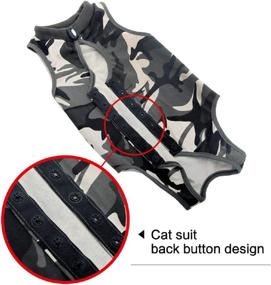 img 3 attached to 🐱 Cat Wound Surgery Recovery Suit for Abdominal Wounds or Skin Diseases - Post-Op Wear, Pajama Suit, E-Collar Alternative for Cats (L, Camouflage)