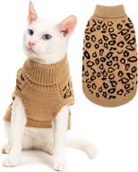 🐆 mihachi winter leopard warm cat sweater - fashionable knit vest for small animals, suitable for cats and puppies - brown l логотип