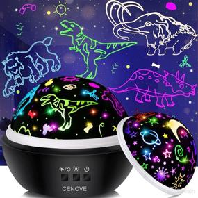 img 4 attached to 🦕 Dinosaur Toys for 3-8 Year Old Boys: 360° Rotating Star Projector Night Light with 9 Colors, Perfect Room Decor and Birthday Gifts for Toddlers aged 2-10