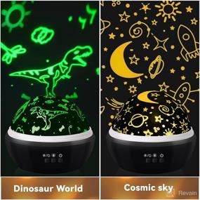 img 3 attached to 🦕 Dinosaur Toys for 3-8 Year Old Boys: 360° Rotating Star Projector Night Light with 9 Colors, Perfect Room Decor and Birthday Gifts for Toddlers aged 2-10