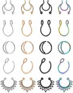 коллекция искусственного пирсинга: лучшие искусственные кольца в носу, кольца для перегородки, кольца для губ и серьги-спирали modrsa для женщин логотип