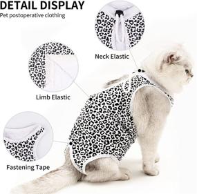 img 3 attached to 🐱 TORJOY Cat Surgical Recovery Suit - E-Collar Alternative for Cats & Dogs - After Surgery Wear - Pajama Suit - Home Indoor Pets Clothing - Leopard Design - Small Size (3.3-5.5lbs)