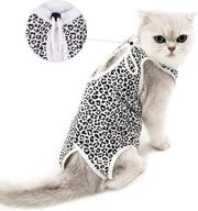 🐱 torjoy cat surgical recovery suit - e-collar alternative for cats & dogs - after surgery wear - pajama suit - home indoor pets clothing - leopard design - small size (3.3-5.5lbs) logo