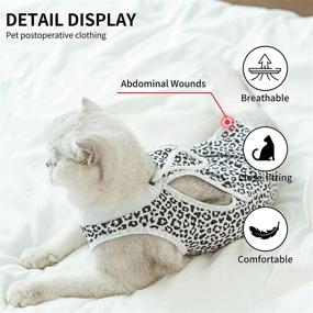 img 2 attached to 🐱 TORJOY Cat Surgical Recovery Suit - E-Collar Alternative for Cats & Dogs - After Surgery Wear - Pajama Suit - Home Indoor Pets Clothing - Leopard Design - Small Size (3.3-5.5lbs)