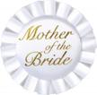 white/gold satin button for mother of the bride - 3-1/2 inches - one size - beistle logo
