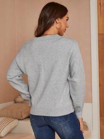 img 2 attached to Fashionable Women'S Long Sleeve Ribbed Knit Pearl Sweater Pullover By Miessial