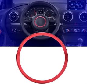 img 2 attached to Red Aluminum Alloy Car Steering Wheel Ring Cover Trim for Audi 🚗 A1 A3 A4 A5 A6 Q3 Q5 - Interior Steering Wheel Ring Cover Trim