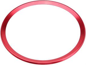 img 4 attached to Red Aluminum Alloy Car Steering Wheel Ring Cover Trim for Audi 🚗 A1 A3 A4 A5 A6 Q3 Q5 - Interior Steering Wheel Ring Cover Trim