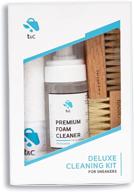 👟 deluxe sneaker cleaning kit - eco friendly foam premium cleaner with 2 brushes and microfiber towel - suitable for all materials - 5.06 oz - cleans up to 50 pairs logo