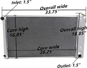 img 2 attached to 🚗 CoolingSky 62MM 4 Row Aluminum Radiator - Perfect Fit for 70-89 GM Chevrolet/Buick/GMC Models: Chevelle, El Camino, C/K Series Pickup, Impala Cutlass