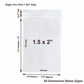 img 3 attached to 100 Pack 1.5X2 Inch 2 Mil Resealable Zipper Plastic Storage Poly Bags