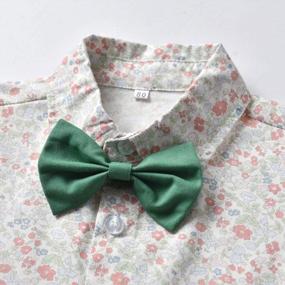img 3 attached to Feidoog комплект летней одежды для малышей для мальчиков-рубашка с короткими рукавами и комбинезон для младенцев