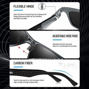 img 1 attached to Carbon Fiber Polarized Sunglasses For Men With UV Protection: Stylish And Functional Shades For Golfing And Fishing