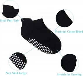 img 3 attached to 6/12 пар противоскользящих носков для малышей, нескользящие носки до щиколотки с ручками для малышей, для мальчиков и девочек - Jamegio