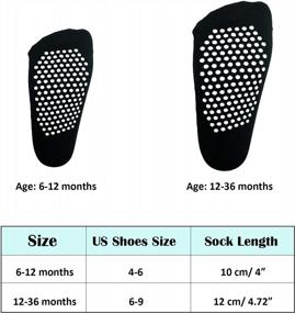 img 2 attached to 6/12 пар противоскользящих носков для малышей, нескользящие носки до щиколотки с ручками для малышей, для мальчиков и девочек - Jamegio