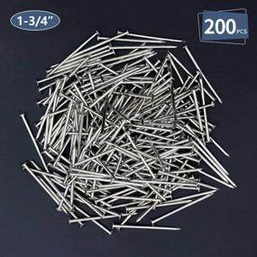 img 3 attached to Nickel Plated Hardware Nails: Multipurpose Flat Head Nails For Picture Hanging And Woodworking - 200Pcs Of 1-3/4'' × 14 Ga Long Nails
