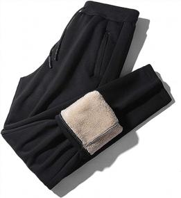 img 4 attached to Yimoon Men'S Winter Warm Sherpa Lined Sweat Pants Jogger Sweatpants With Pockets