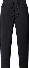 img 2 attached to Yimoon Men'S Winter Warm Sherpa Lined Sweat Pants Jogger Sweatpants With Pockets