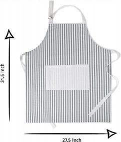 img 2 attached to Folkulture Aprons For Women, Kitchen Apron Or Chef Apron, 100% Cotton Aprons For Men With An Adjustable Neck Strap And Center Pockets For Cooking Or Baking, 27.5"X31.5", Greyish Blue