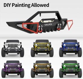 img 1 attached to OEDRO Front Bumper Compatible With 2018-2023 Jeep Wrangler JL & Unlimited JLU (2/4 Doors), 2020-2023 Gladiator JT, Rock Crawler Off-Road Bumper With Winch Plate Mounting & 2 X D-Rings