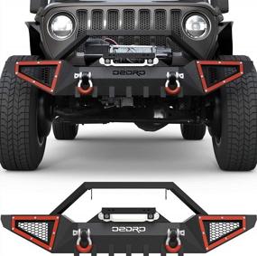 img 4 attached to OEDRO Front Bumper Compatible With 2018-2023 Jeep Wrangler JL & Unlimited JLU (2/4 Doors), 2020-2023 Gladiator JT, Rock Crawler Off-Road Bumper With Winch Plate Mounting & 2 X D-Rings