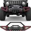 oedro front bumper compatible with 2018-2023 jeep wrangler jl & unlimited jlu (2/4 doors), 2020-2023 gladiator jt, rock crawler off-road bumper with winch plate mounting & 2 x d-rings logo