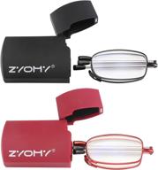 👓 2-pack black and red wine folding reading glasses for women and men with blue light blocking - includes glasses case logo