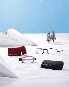 img 3 attached to 👓 2-Pack Black and Red Wine Folding Reading Glasses for Women and Men with Blue Light Blocking - Includes Glasses Case