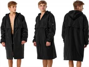 img 1 attached to Водонепроницаемая длинная флисовая парка унисекс для плавания: теплая куртка Adoretex на все сезоны