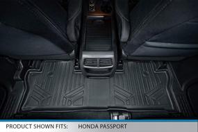 img 1 attached to 🚗 Enhance Your Honda Passport's Interior with SMARTLINER Custom Fit Floor Mats - 2 Row Liner Set in Stunning Black (2019-2021 Compatible)