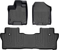 🚗 enhance your honda passport's interior with smartliner custom fit floor mats - 2 row liner set in stunning black (2019-2021 compatible) логотип