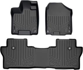 img 4 attached to 🚗 Enhance Your Honda Passport's Interior with SMARTLINER Custom Fit Floor Mats - 2 Row Liner Set in Stunning Black (2019-2021 Compatible)