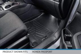 img 2 attached to 🚗 Enhance Your Honda Passport's Interior with SMARTLINER Custom Fit Floor Mats - 2 Row Liner Set in Stunning Black (2019-2021 Compatible)